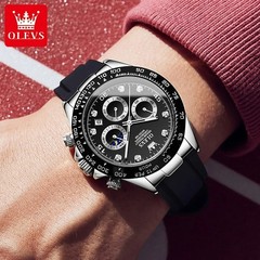 Waterproof Watch OLEVS Quartz Luxury Business Luminous Date Men’s Men Strap