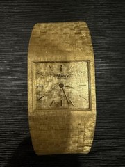 L. U. Chopard & Cie 18k Gold Square STUNNING RARE Tapestry Dial Watch