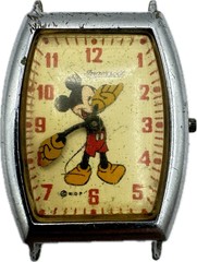 Vintage Ingersoll Men’s Mechanical Wristwatch USA Chrome Plated Mickey Mouse