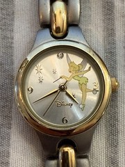 Vintage Walt Disney Peter Pan Tinker Bell Wrist Watch Great Working Condition