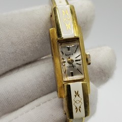 Vintage Kurz 17 Jewel Enamel Band Mechanical 11mm Watch Running