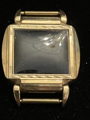 VINTAGE STAR WATCH CO. SQUARE CASE, LUGS, CRYSTAL & BACKING NOS-37MM, 10K RGP
