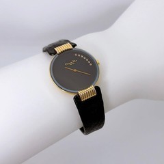 Dior Bagheera 7P Diamond Gold Black Quartz Watch Japan 073443