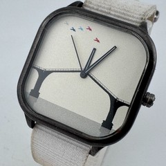 Modify Quartz Watch Unisex Black Square Bridge Dial Japan Analog New Battery