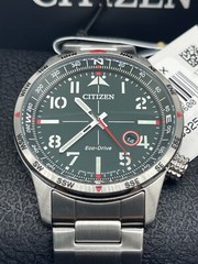 $325 CITIZEN Eco-Drive AVION Stainless Steel Men’s Watch BM7551-50X X NEW