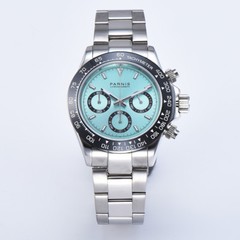 39mm Parnis Blue Dial Sapphire Glass Quartz Movement Men’s Chronograph Watch New