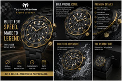 TM-525028 – TechnoMarine, Racing Legends Men’s Watch – 44.2mm, Black/Gold