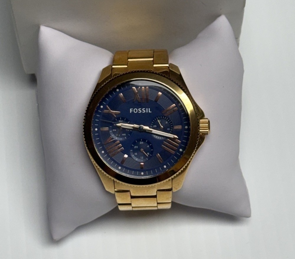 Fossil AM4566 Women’s Stainless Steel Analog Blue Dial Quartz Wrist Watch