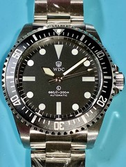 WATCHDIVES MILSPEC VINTAGE STYLE DIVER PT5000 HIGH BEAT AUTO SAPPHIRE STAINLESS