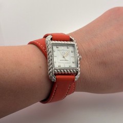 Stainless JUDITH RIPKA Double Wrap Coral Leather Watch