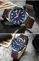 Curren Leather Band Men’s Leisure Fashion Watch NWT Cool Watch–Hot Colors!