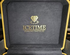 ICETIME Silver Diamond Skeleton Automatic Men’s Metal Wristwatch w/ Box