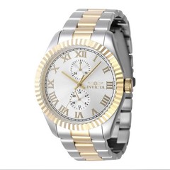 Invicta Specialty Belmont Men’s Quartz Silver Tone Dial Yellow Gold Bezel 47426
