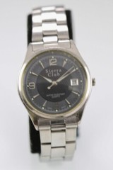 Sierra Club Watch Men Stainless Steel Silver WR Battery Date Black Gray Quartz