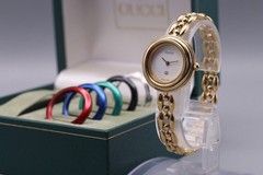 [Near MINT w/ Full Set] Vintage Gucci 11/12.2L White Dial 6 Bezels Watch 26mm