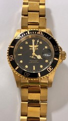 Invicta Pro Diver 26975 Men’s 40mm Gold-Tone Black Dial Stainless Steel Watch