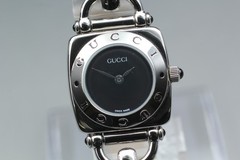 Gucci 6300L Horsebit Silver Women’s Watch 22mm Black Dial Quartz [Near MINT]