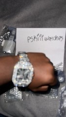 Iced-Out Square Watch – Luxury Look, VVS Simulated Diamonds, Bold Designer Style