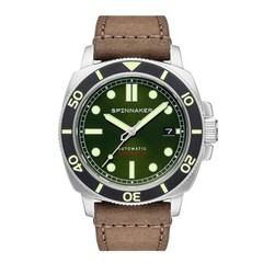 Spinnaker Hull Diver Green / Leather | Green Dial 42mm Japanese Automatic Wristw