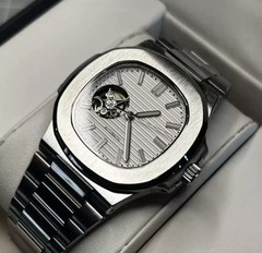 Custom 40mm Steel “Jumbo” White Open Heart Mod Watch w/ NH38 Automatic