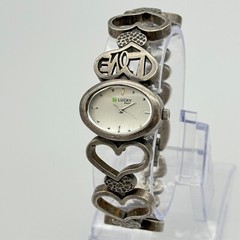 Women’s LUCKY Brand Silver Tone Love & Hearts Steel Bracelet Watch, 27mm, Oval