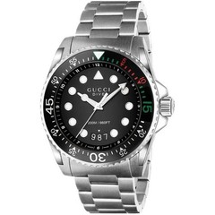 GUCCI Dive YA136208 Men’s Watch 45mm Stainless Steel Black Dial Date Swiss Made