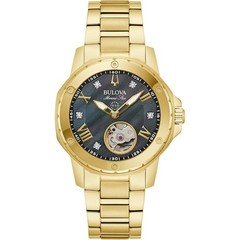 Bulova Women’s Watch Marine Star Diamond Black Mother of Pearl Dial 97P171