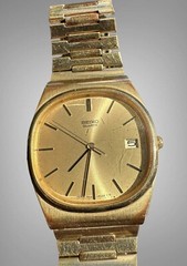SEIKO 7812-5069 Stainless Steel Gold Tone Watch With Original Band New Battery