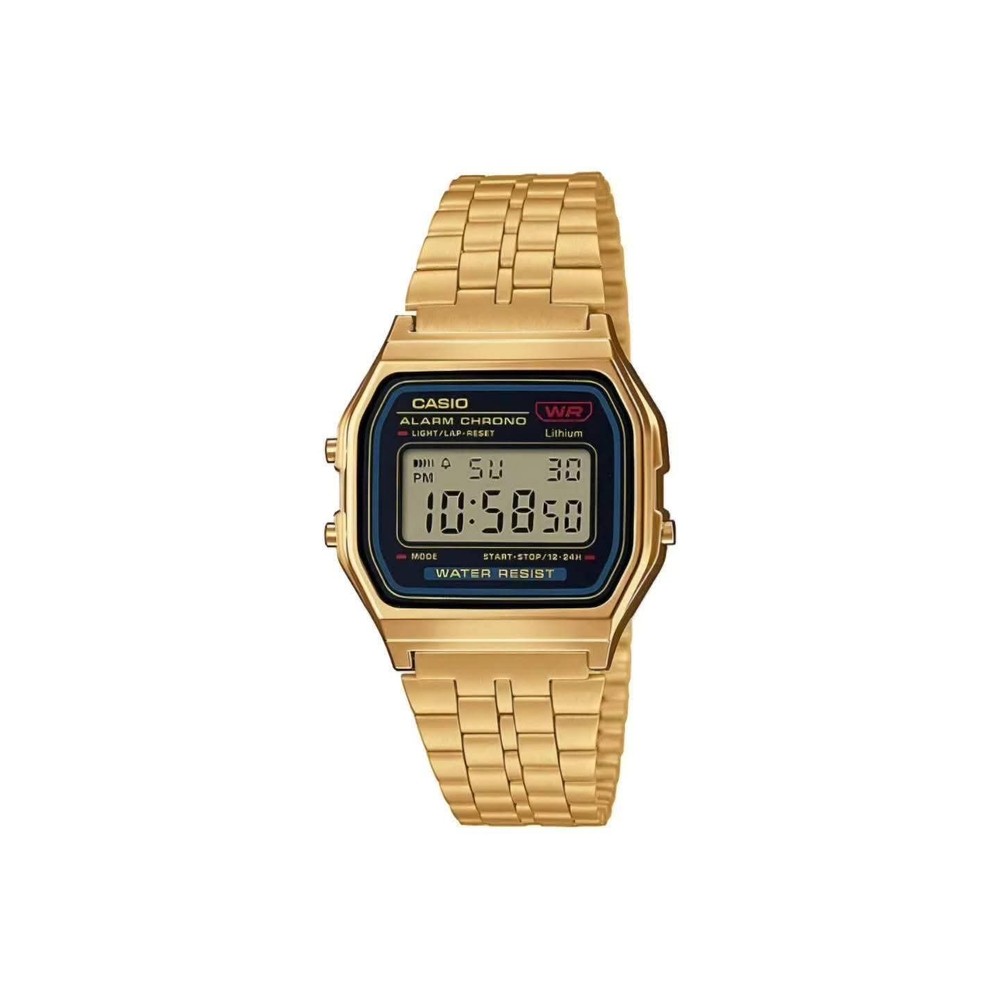 Casio A159WGEA-1DF Gold Tone Digital Vintage Watch Alarm Chronograph New