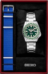 Seiko 5 Rowing Blazers SRPM21 Green Dial Auto Diver Day/Date Bracelet+Strap