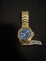 Invicta Specialty Men’s Quartz Analog Watch Blue Dial Gold Bracelet Box