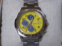SEIKO SND409 Chronograph Yellow Dial men Watch New Japan