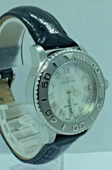 Vntg Invicta 4396, Wildflower, 10 yr bat & new, 34 mm MOP Dial, NW Leather Strap