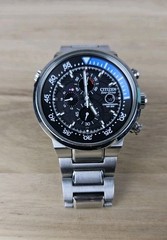 Citizen Eco-Drive Chronograph Solar Quartz 48.5mm BlueDial WR200 Watch Working