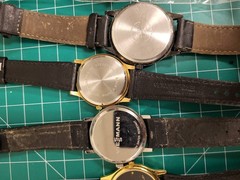 Lot 12 Mens Quartz Leather Wrist Watches Assorted Lacoste Q&Q Viesmann Repair