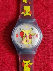 Vintage Pokemon Pikachu boxing Watch with Clear band