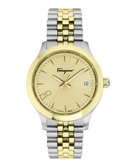 Ferragamo Womens Ferragamo Duo Two Tone 33mm Bracelet Fashion Watch