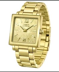 Invicta Women’s Watch Angel Quartz Square Gold Tone Dial Steel Bracelet 50164