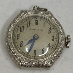 Antique Hamilton 986A 17 Jewel Art Deco Watch 14K Gold Filled NOT WORKING