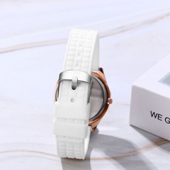 Women Girls Rhinestone Square Dial Jelly Silicone Band Quartz Analog Wrist Watch