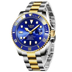 LIGE Mens Watch Fashion Brand Luminous Steel Wristwatch Business Male Watches