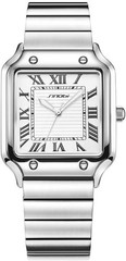 Luxury Silver Square Watch with Roman Numerals for Men | Versatile 33mm Design