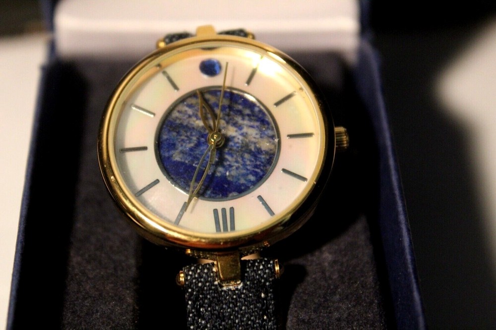 The Bradford Exchange “Forever In Blue” Denim Ladies Watch