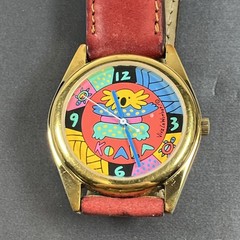 Vintage 1993 Viva La Wombat Australia Watch Koala Dial Leather Band Working