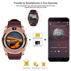 Women Unlocked Bluetooth Smart Watch Phone Camera SIM Call Pedometer Speaker Mic