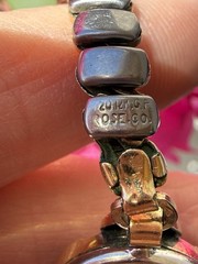 VTG Helbros Watch 10k Rolled Gold Plate Bezel & 1/20 12k GF Band Rose Co RUNS
