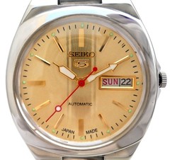 Vintage Seiko 5 Automatic 6119 Japan Men Watch – Aftermarket Gold Sunburst Dial