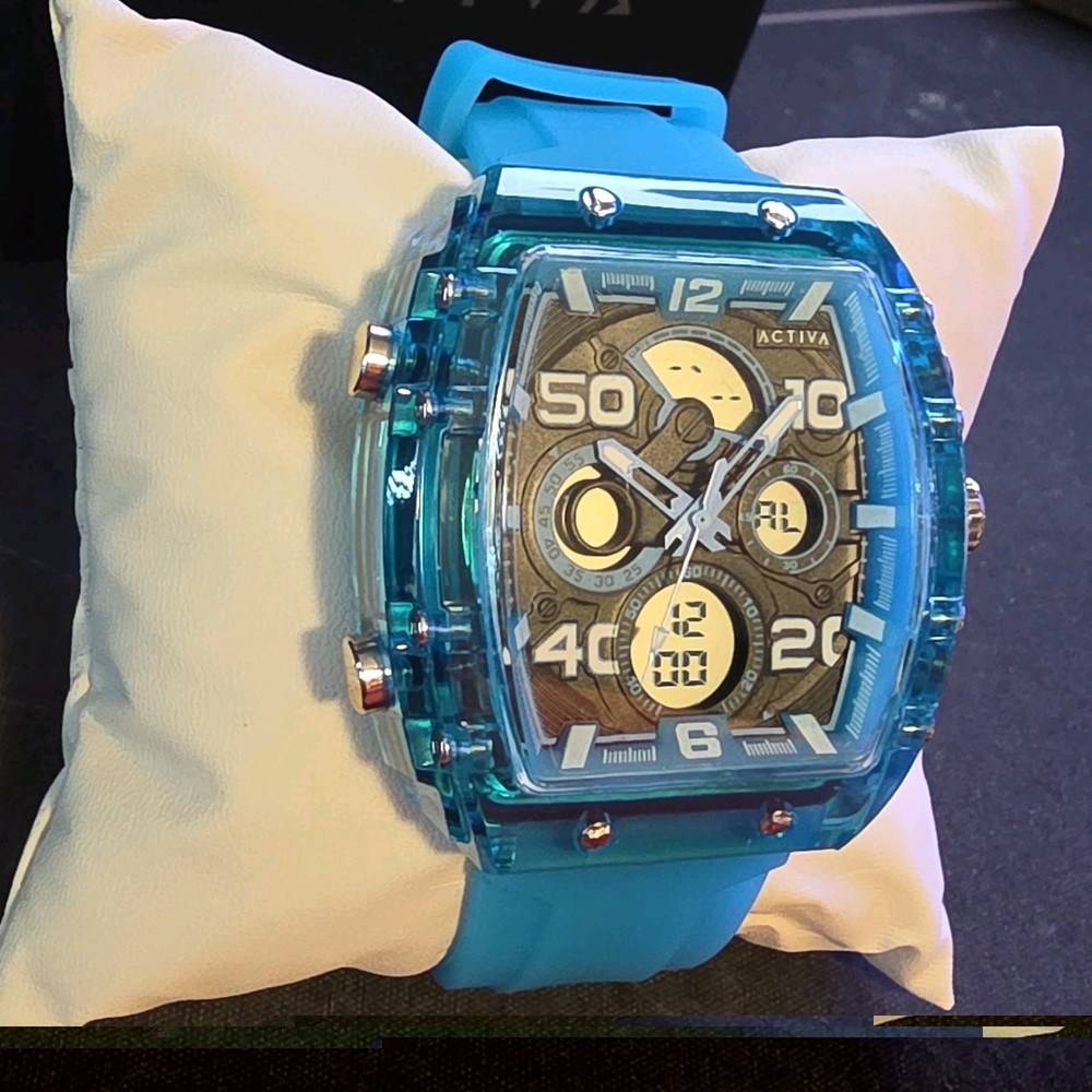 Activa Men’s Quartz Analog/Digital Sport Silicone Strap 44-47.9mm