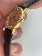 CORUM 35mm $5 Coin 1882 18k Gold Saudi Arabic writing with Diamonds Quartz