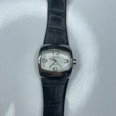 E Gramercy Ladies Retro Silver Black Croc Japan 10719-00 Stainless Untested